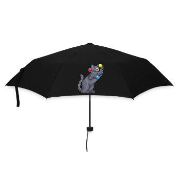 Cat juggler juggling - Umbrella (small) - black - Front