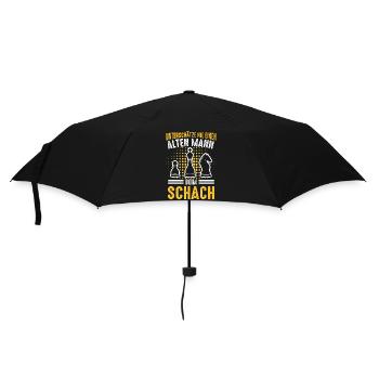 Schach Schachspieler Schachfigur - Regenschirm (klein) - Schwarz - Vorne
