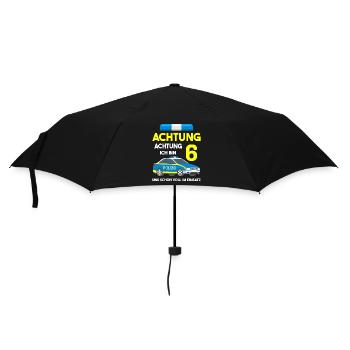 Polizist Einsatzleiter 6. Geburtstag Polizei - Regenschirm (klein) - Schwarz - Vorne