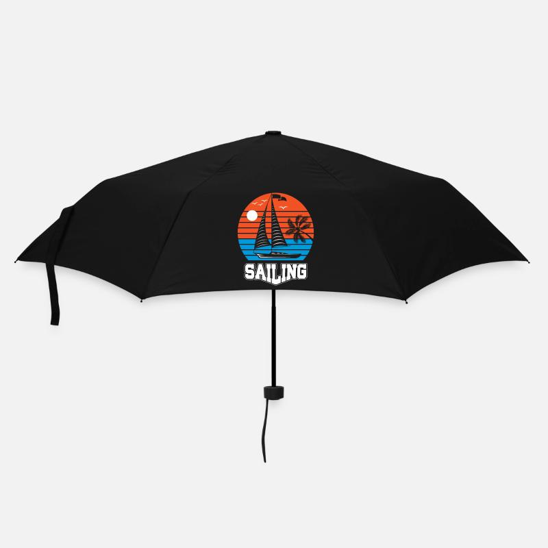 SAILING BOAT SAIL SHIP SEGELSCHIFF - Regenschirm (klein) - Schwarz