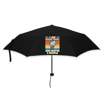 Ich mag gefrorenen Joghurt und vielleicht 3 Leute - Regenschirm (klein) - Schwarz - Vorne