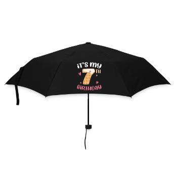 7th Birthday Waffle - Umbrella (small) - black - Front