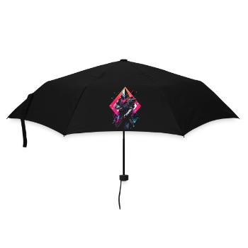 Epic Gamer Guardian in Vaporwave Synthwave Colors - Umbrella (small) - black - Front