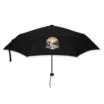 Trout Fly Fishing in the River - Vintage Inspired - Regenschirm (klein) - Schwarz - Vorne