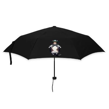 Gros chat astronaute - Parapluie standard - noir - Devant