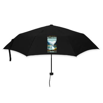 Fly Fisherman in Clear Mountain Lake Outdoor - Regenschirm (klein) - Schwarz - Vorne