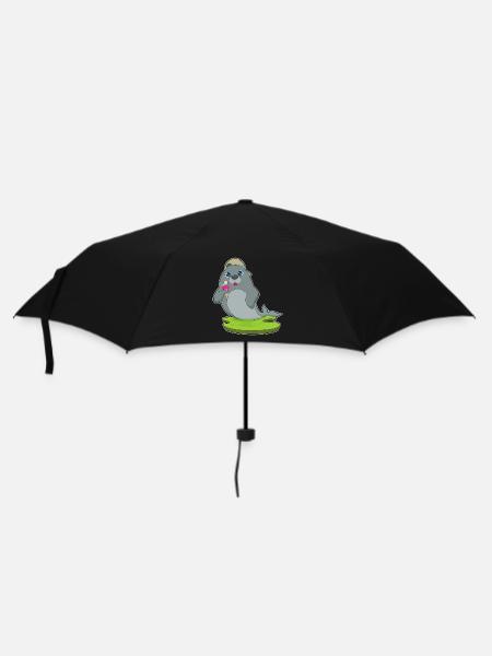 Seehund Waffeleis - Regenschirm (klein) - Schwarz