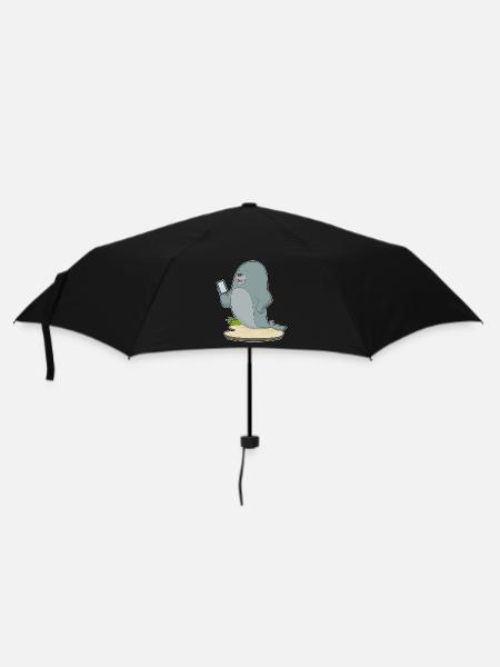 Seehund Smartphone - Regenschirm (klein) - Schwarz