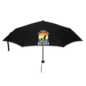 Alle verrückt hier komm huhn wir gehen - Regenschirm (klein) - Schwarz - Vorne