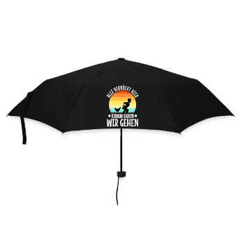 Alle verrückt hier komm huhn wir gehen - Regenschirm (klein) - Schwarz - Vorne