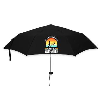 Alle verrückt hier komm Fisch wir gehen - Regenschirm (klein) - Schwarz - Vorne