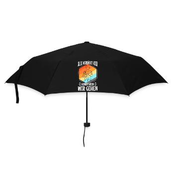 Alle verrückt hier komm Wein wir gehen - Regenschirm (klein) - Schwarz - Vorne