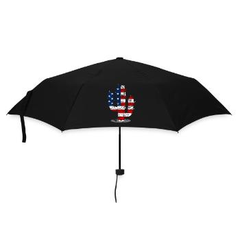 4. Juli Kaktus US-Flagge - Regenschirm (klein) - Schwarz - Vorne