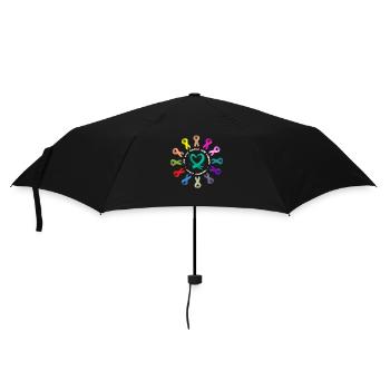 Cancer Awareness , Fight Cancer Ribbon , Pink - Umbrella (small) - black - Front