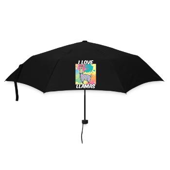 Ich Liebe Lamas Llama Tier Lama Sprüche - Regenschirm (klein) - Schwarz - Vorne