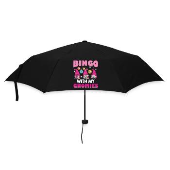 Bingo Mit Meinen Gnomies Lustiges Bingo - Regenschirm (klein) - Schwarz - Vorne