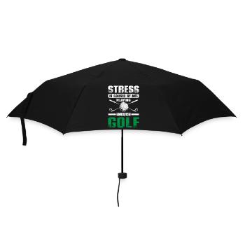 Funny stress golfing design for golfers - Umbrella (small) - black - Front