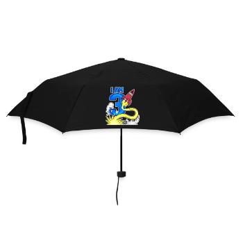 3 Birthday Boy Astronaut Rocket - Three Years - Umbrella (small) - black - Front