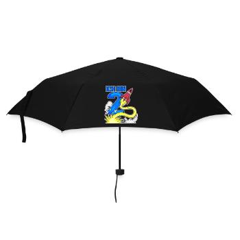 2 Birthday Boy Astronaut Rocket - deux ans - Parapluie standard - noir - Devant