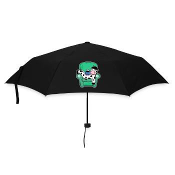 Sleeping cow - a tired cow - Umbrella (small) - black - Front