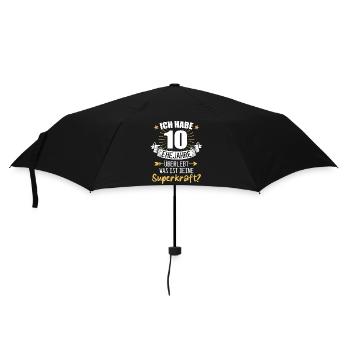 10 Hochzeitstag Geschenk Ehejahre - Regenschirm (klein) - Schwarz - Vorne