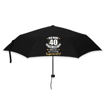 40 Hochzeitstag Geschenk Ehejahre - Regenschirm (klein) - Schwarz - Vorne