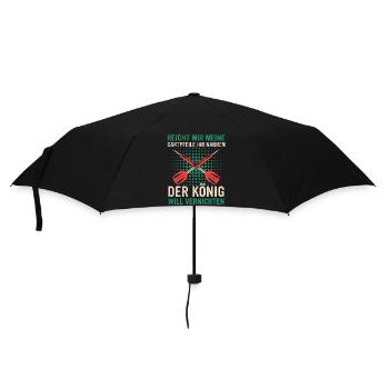 Dart Darts Dartspieler Dartsport - Regenschirm (klein) - Schwarz - Vorne