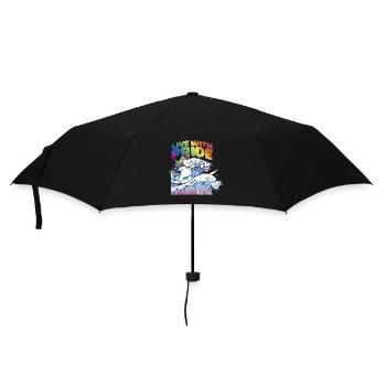 Pride-Einhorn - Regenschirm (klein) - Schwarz - Vorne