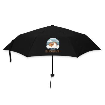 Meerschweinchen Schlafschweinchen - Regenschirm (klein) - Schwarz - Vorne