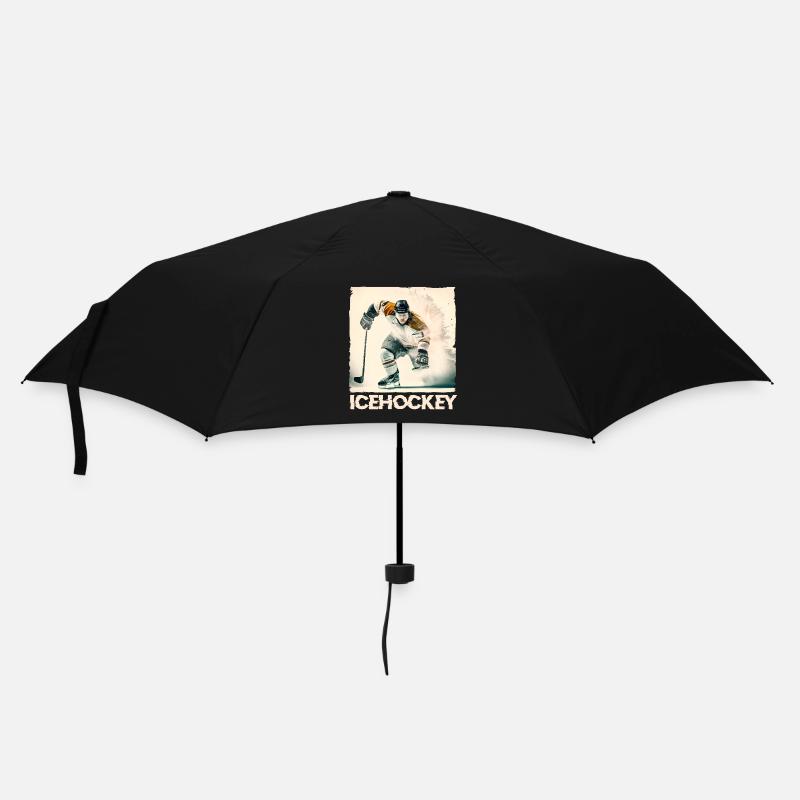 Eishockeyspieler - Regenschirm (klein) - Schwarz