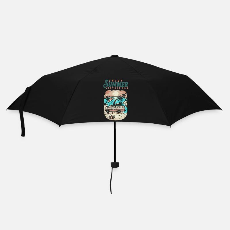 Enjoy summer vintage van - Umbrella (small) - black