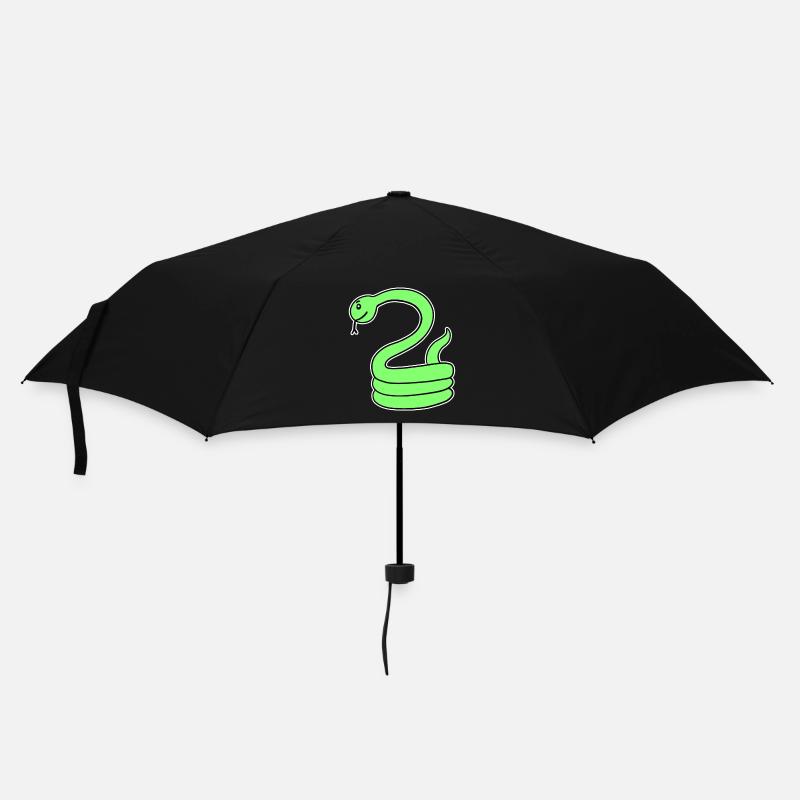Schlange - Grüne Schlange - Regenschirm (klein) - Schwarz