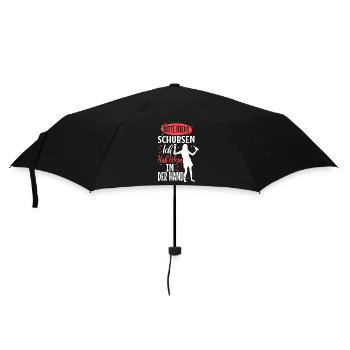 Bitte nicht schubsen ich habe wein in der hand - Regenschirm (klein) - Schwarz - Vorne