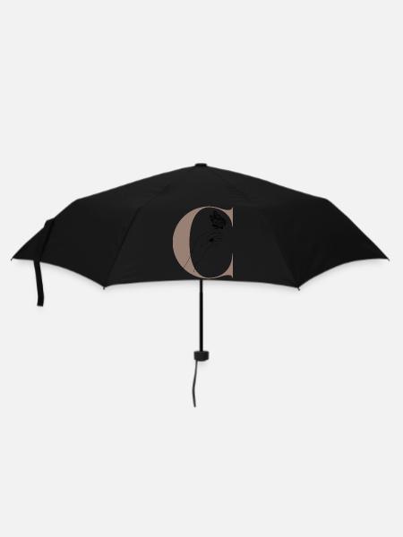 Buchstabe C magischer Schmetterling - Regenschirm (klein) - Schwarz
