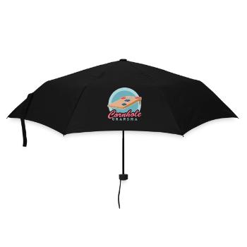 Cornhole Player Granny Blindhole Bean Bag Cadeau - Parapluie standard - noir - Devant