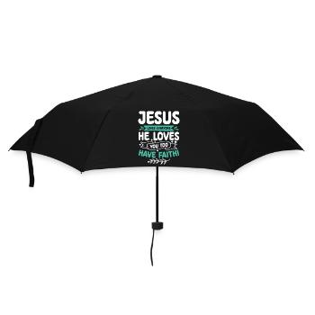 Jesus Liebt Jeden Bibelvers Glaube Jesus Christus - Regenschirm (klein) - Schwarz - Vorne