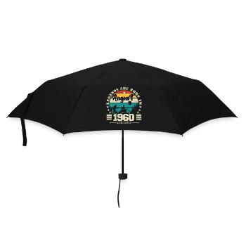 August 1960. Birthday gift August 1960. August - Umbrella (small) - black - Front