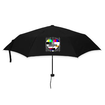 Testbild Herz Unvergessen TV 90er Party 80er Jahre - Regenschirm (klein) - Schwarz - Vorne