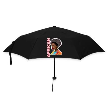 Black lady with African lettering - Umbrella (small) - black - Front