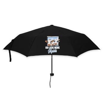 Ich liebe meine Mädels, Kuh, Kühe - Regenschirm (klein) - Schwarz - Vorne