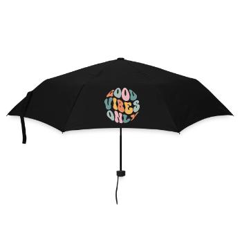 Good Vibes Only - Regenschirm (klein) - Schwarz - Vorne