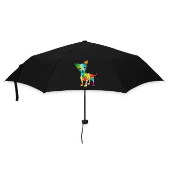 Chihuahua - Regenschirm (klein) - Schwarz - Vorne