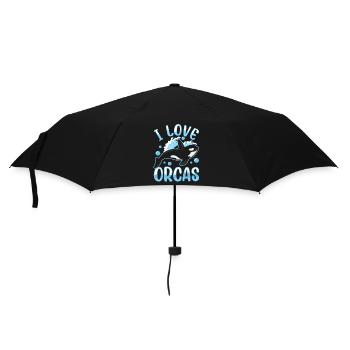 Ich Liebe Orcas Schützen Meer Orca Wal - Regenschirm (klein) - Schwarz - Vorne