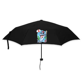 2nd Birthday Motif Shark Pirate - Two Years - Umbrella (small) - black - Front