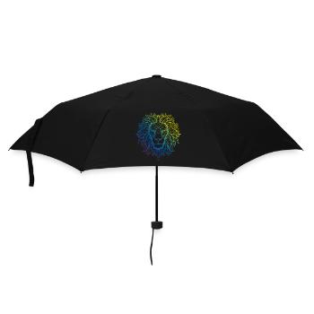 Löwe Mandala Boho - Regenschirm (klein) - Schwarz - Vorne