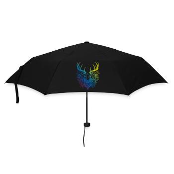 Hirsch Mandala Boho - Regenschirm (klein) - Schwarz - Vorne