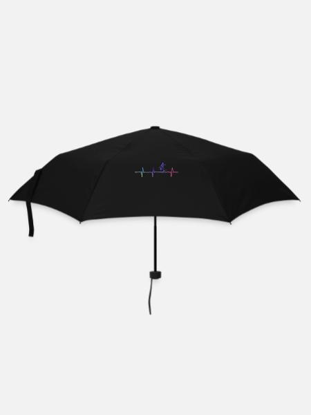Fußball Herzschlag - Regenschirm (klein) - Schwarz