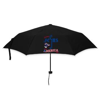 Aime Jésus et l’Amérique aussi, drapeau des États-Unis et 4ème - Parapluie standard - noir - Devant