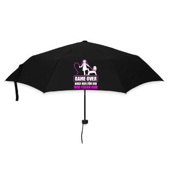 Junggesellenabschied Poltern Polterabend JGA - Regenschirm (klein) - Schwarz - Vorne