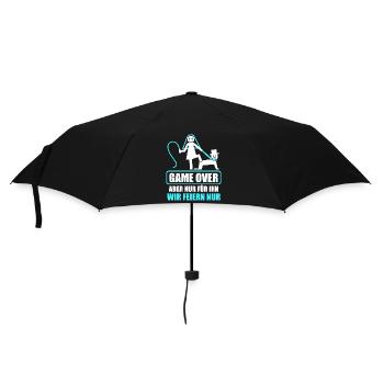 Junggesellenabschied Poltern Polterabend JGA - Regenschirm (klein) - Schwarz - Vorne